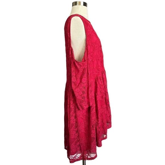 Torrid Lace Red Cold Shoulder Baby Doll Top - Picture 7 of 11